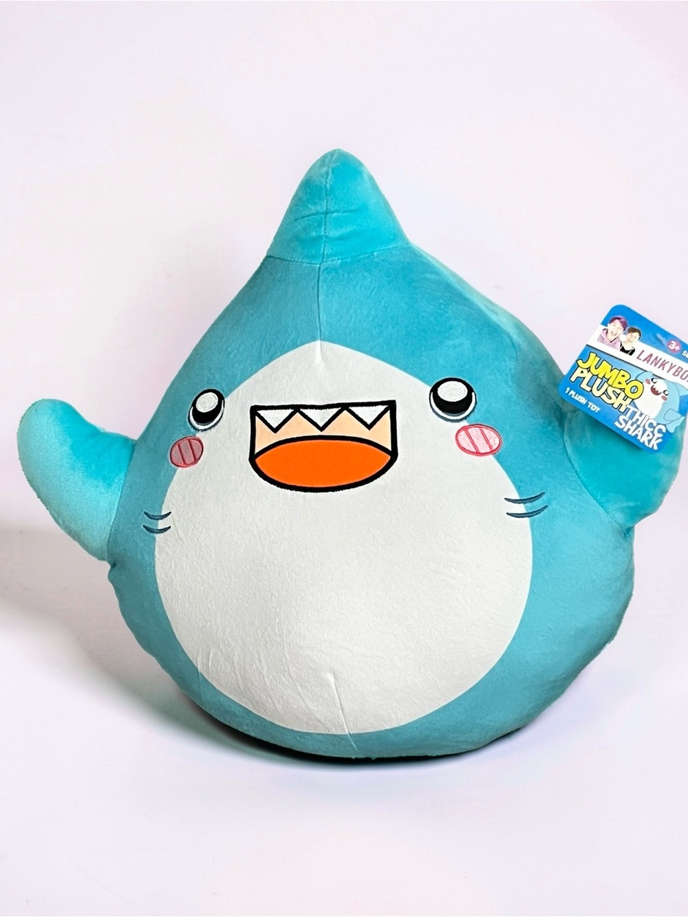LankyBox Sharky Jumbo Plush 16” Thicc Shark Blue Stuffed Animal YouTube